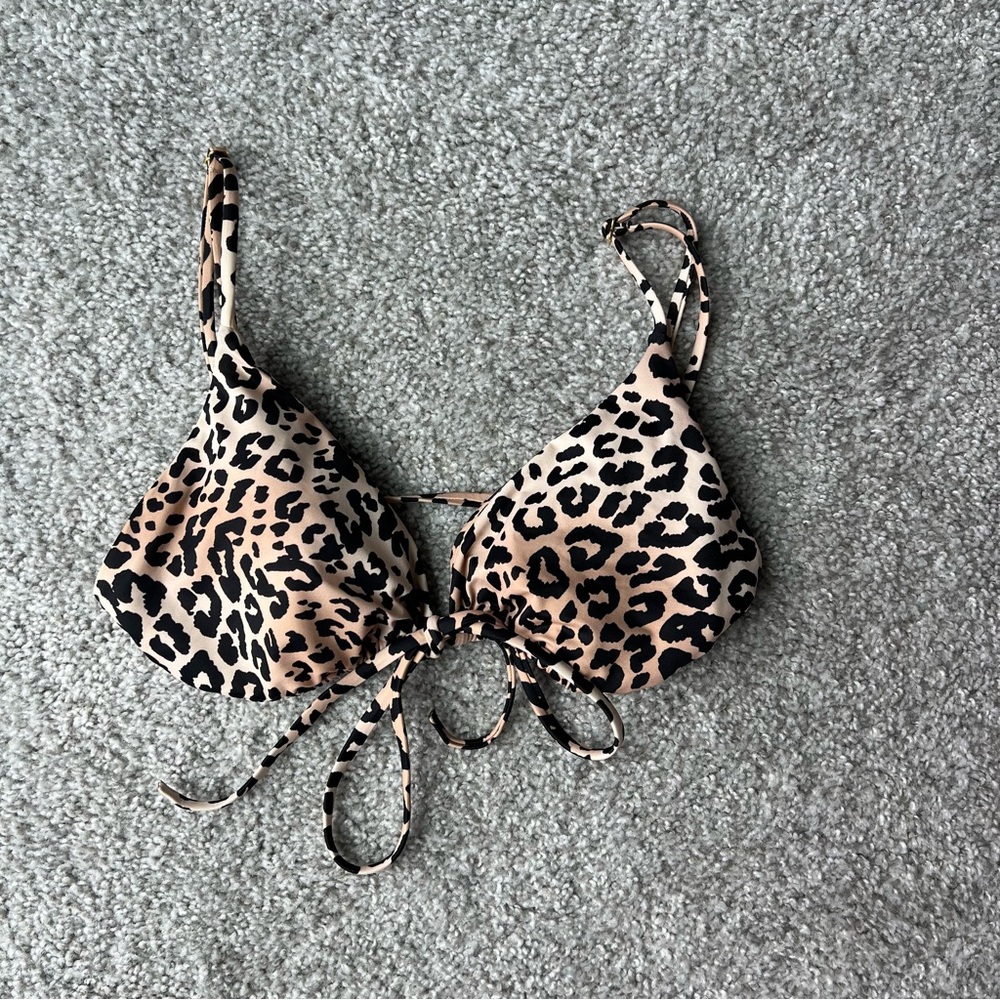 Leopard Print Bikini Top
